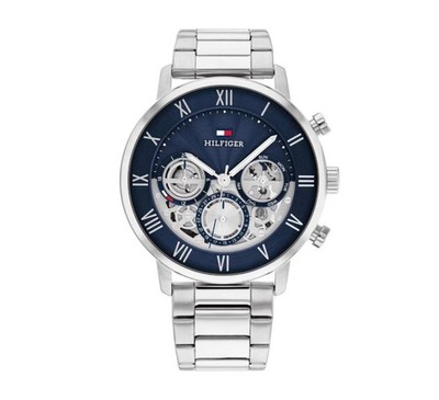 Tommy Hilfiger Legend blaues Zifferblatt Edelstahl-Armbanduhr für Herren - 1710569