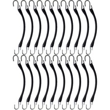 20pk 9" Heavy Duty Natural Rubber Tarp Straps Tarp Tie Down Bungee Cords