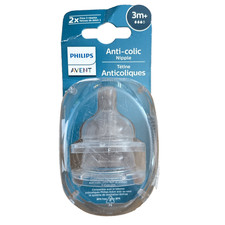 Philips Avent Medium Flow 3m Anti-Colic Baby Bottle Nipples Pack of 2 NEW