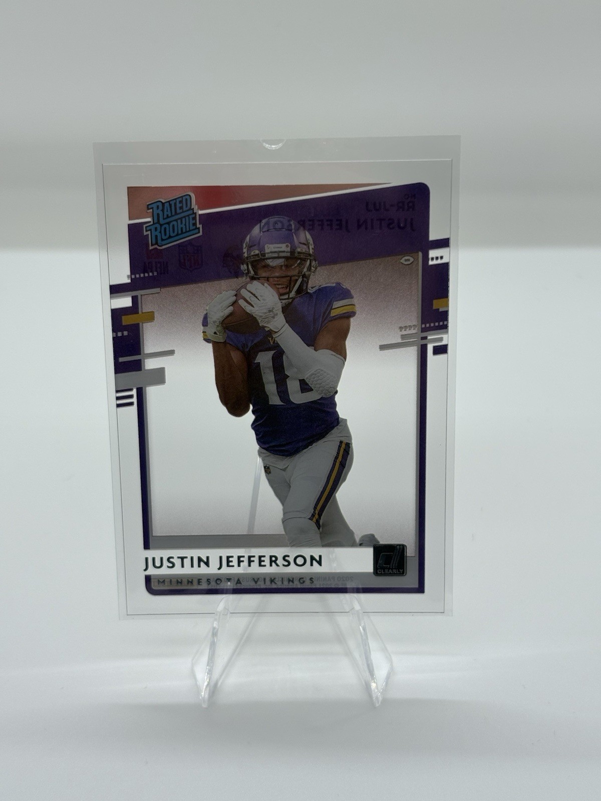 Justin Jefferson 2020 Chronicles Clearly Donruss Rated Rookie Vikings RC #RR-JUJ