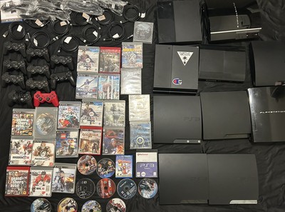 Lot Of 10 Working Sony Playstations With 10 Controllers, HDMI-Powercords & Games