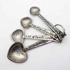 Juego de cuchara medidora de morfosis de metal de peltre cucharadita cuchara corazón del hogar