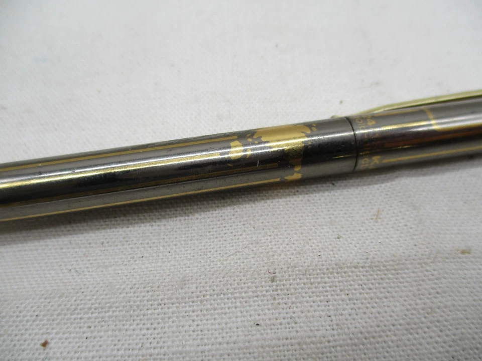 Elysee Damascene 24/12 Karat vergoldet „Globetrotter“ Kugelschreiber Gold/Silber - Bild 3 von 4