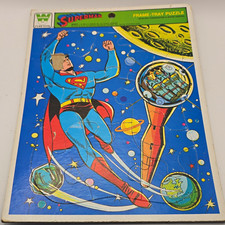 Whitman Vintage Superman Frame-Tray Puzzle 1966 Cardboard Multicolor 15 pcs