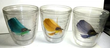 Tervis Tumblers Set of 3  Fly Fishing Lures Double Wall Insulated Cups vintage