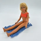 Vintage Malibu Skipper Barbie Doll Bikini Top Towel Japan 60s Tan Retro TNT