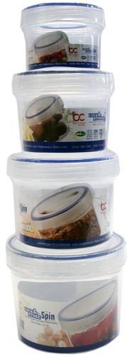 ¡Juego de 8 contenedores de almacenamiento de alimentos giratorios con cerradura y tienda! 4 tamaños surtidos - Spin C... - Imagen 2 de 6