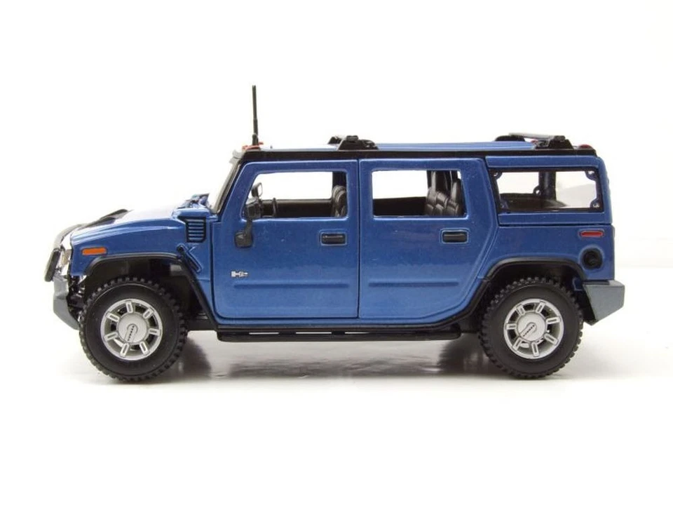 Hummer H2 SUV 2003 Blu Metallizzato Modellino 1:24 Maisto - Immagine 3 di 4