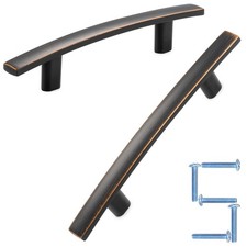 Cabinet Pulls 5 Pack 3 Inch Oil Rubbed Bronze Kitchen Drawer Handles Curved Bar