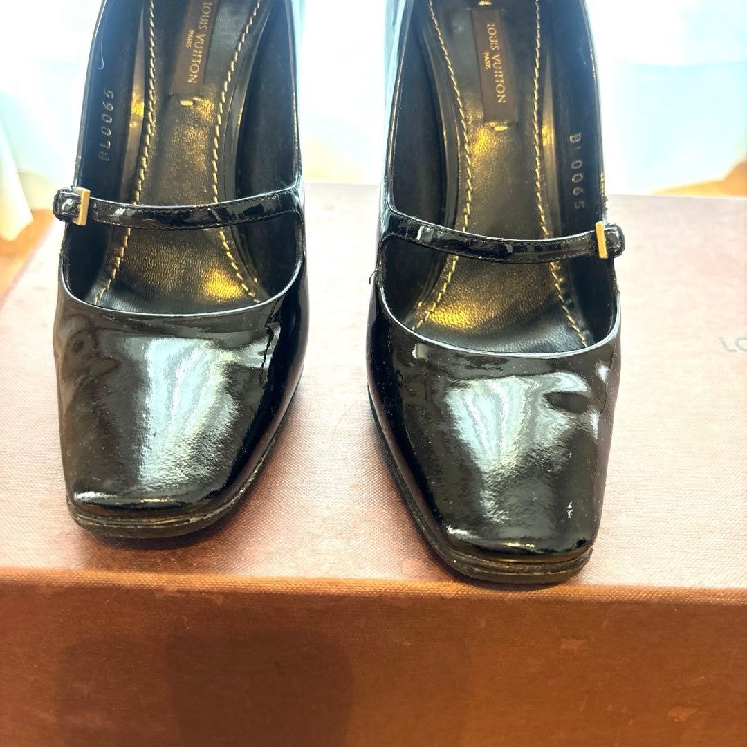 LOUIS VUITTON Heel Leather Pumps Black EU 36.5 135320K Authentic thumbnail 8