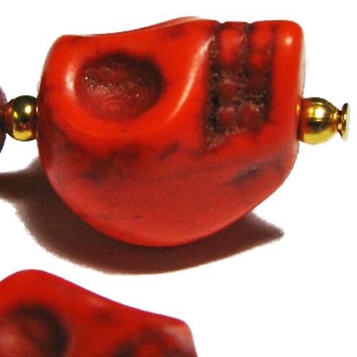 Pendientes de cuentas de calavera de piedra azul turquesa o naranja de SoniaMcD - Imagen 17 de 20