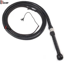 Zorro Black Whip Bullwhip 06 to 16 Feet, 16 Strands Real  Kangaroo Leather
