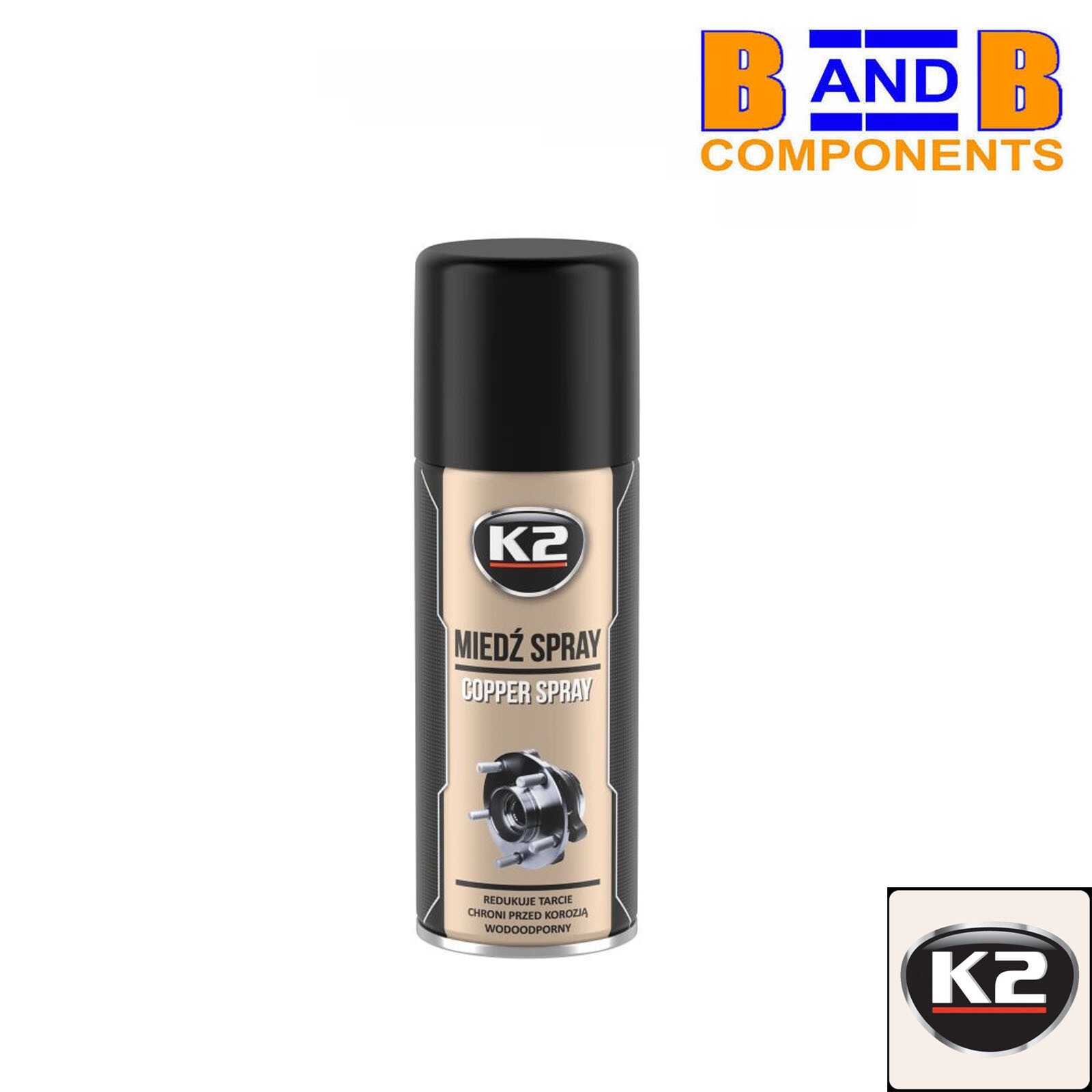 COPPER GREASE WATER HEAT RESISTANT LUBRICANT SPRAY 400ml K2 W122 A3241