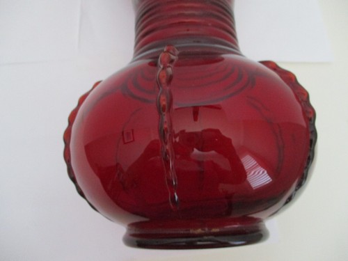 Vintage neue Martinsville Red Radiance ausgestellte Vase mit Silberüberfang - Bild 10 von 13