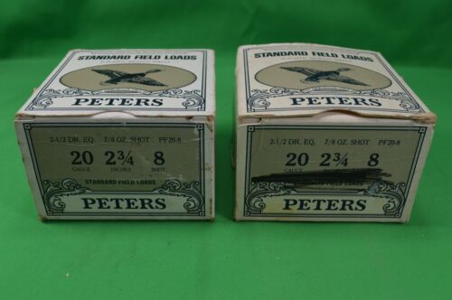 2 VTG Peters Shell Box,Empty,Field Loads 20 Gauge 2 3/4" Shells,Reloading Boxes - Picture 3 of 4