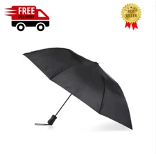 Totes - Black - Auto Open Umbrella With NeverWet -Eco Friendly / Recycled Fabric
