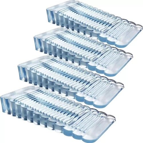 Paquete de 4 tapones de puerta de goma transparente cuña resistente tope de puerta apilable antideslizante pesado