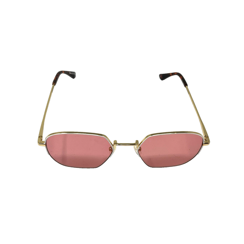 TOMS Sonnenbrille weiß rosa Polygonrand Retro-Gläser Schildpatt One For One