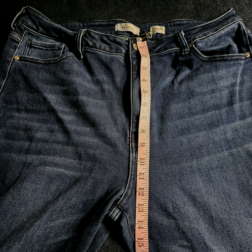 Women's KanCan Signature Ultra High-Rise Super Flare Jeans Size 34- Fringed Hem - Picture 15 of 19