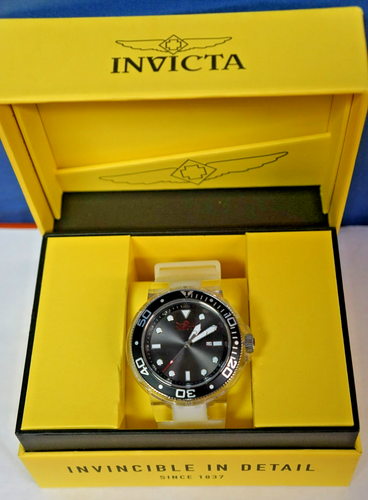 Invicta 32333 Pro Diver Quartz 3 Black Dial Transparent Strap Men's Watch W/Box - 第 1/8 張圖片