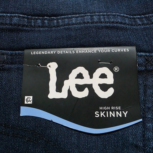 Pantalones de mezclilla ajustados Lee tiro alto pierna ajustada para mujer talla grande 22W Petite y 24W azul pequeño - Imagen 7 de 12
