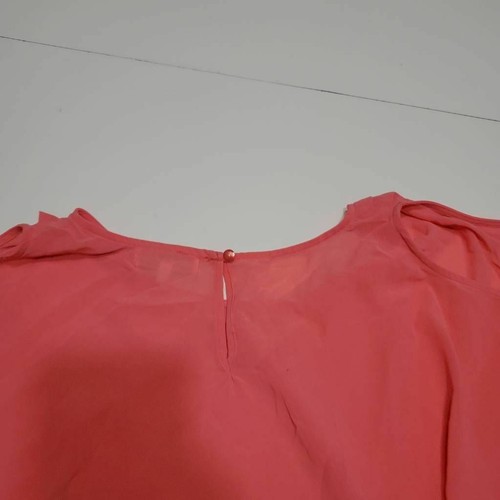 Jealous Tomato Womens Tunic Top Pink Kimono Sleeve Keyhole Tie Front Sheer S - Picture 3 of 12