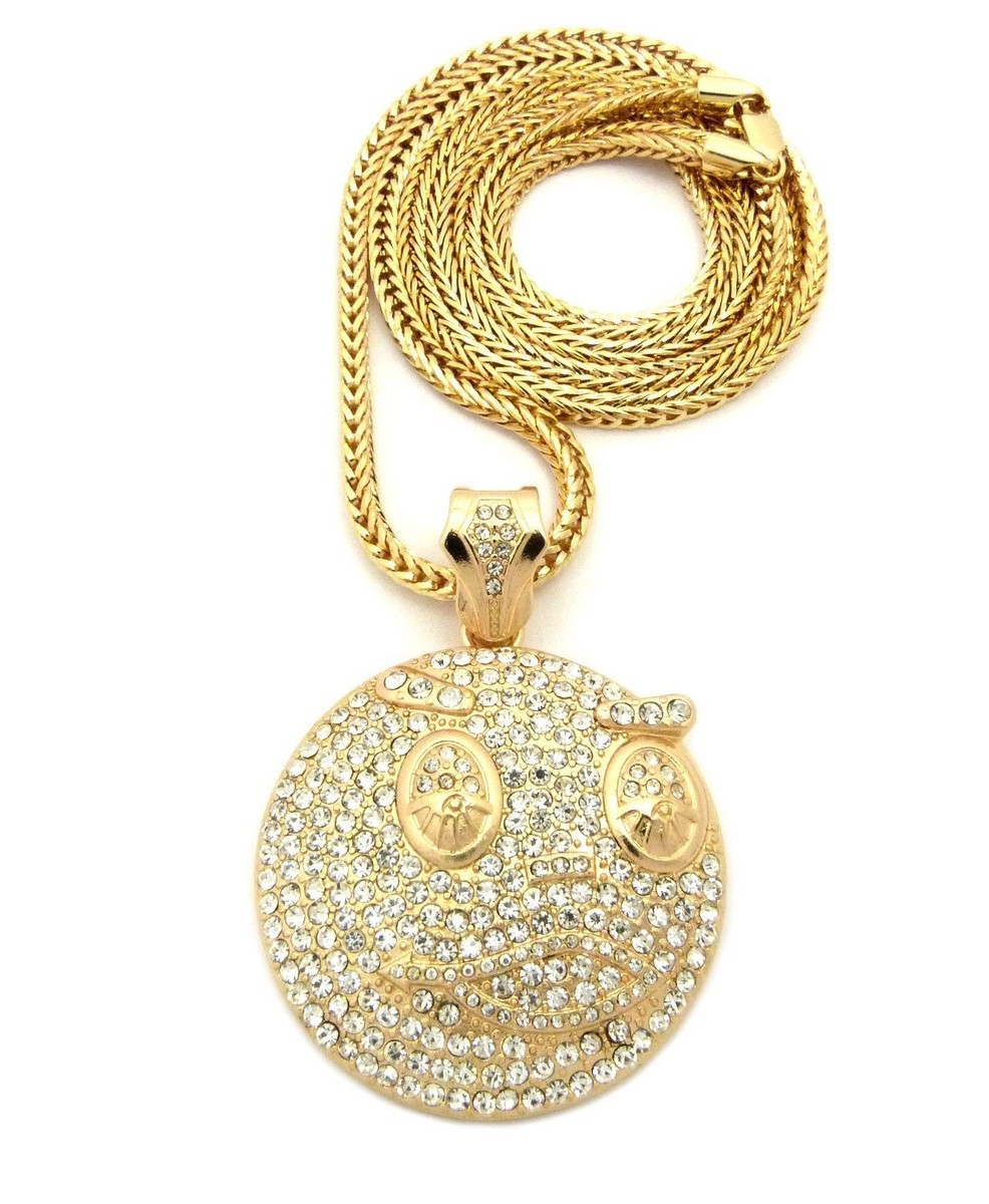 Iced Hip Hop Gold, Silver Glo Gang Pendant & Box / Cuban / Rope