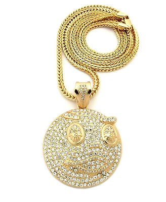 Iced Hip Hop Gold, Silver Glo Gang Pendant & Box / Cuban / Rope