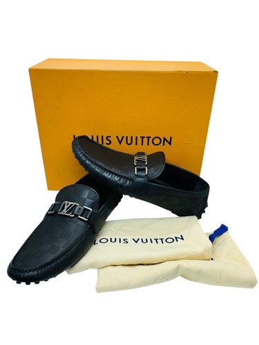 Louis Vuitton Hockenheim Driving Mokassin Damier Schwarz Leder 7 UK = 8 US