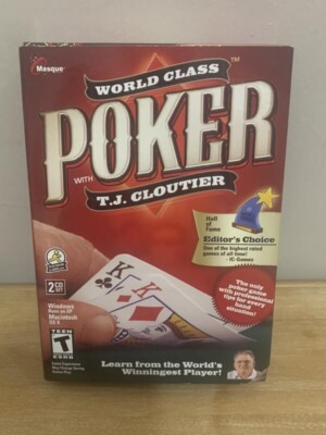 NEW WORLD CLASS POKER T.J. CLOUTIER WINDOWS PC CD-ROM SOFTWARE COMPUTER GAME