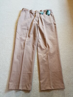 NWT Mens Pants-L L BEAN-''dark khaki dress chino'' flat front UNHEMMED-38X38