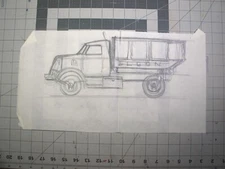 vtg 1955 Marx Dump Truck toy Eldon Dedini sketch concept art v8