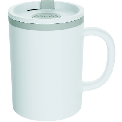 Copco Iconic Double Wall Insulated Travel Desk Mug with Lid Handle 16 Ounce Gray