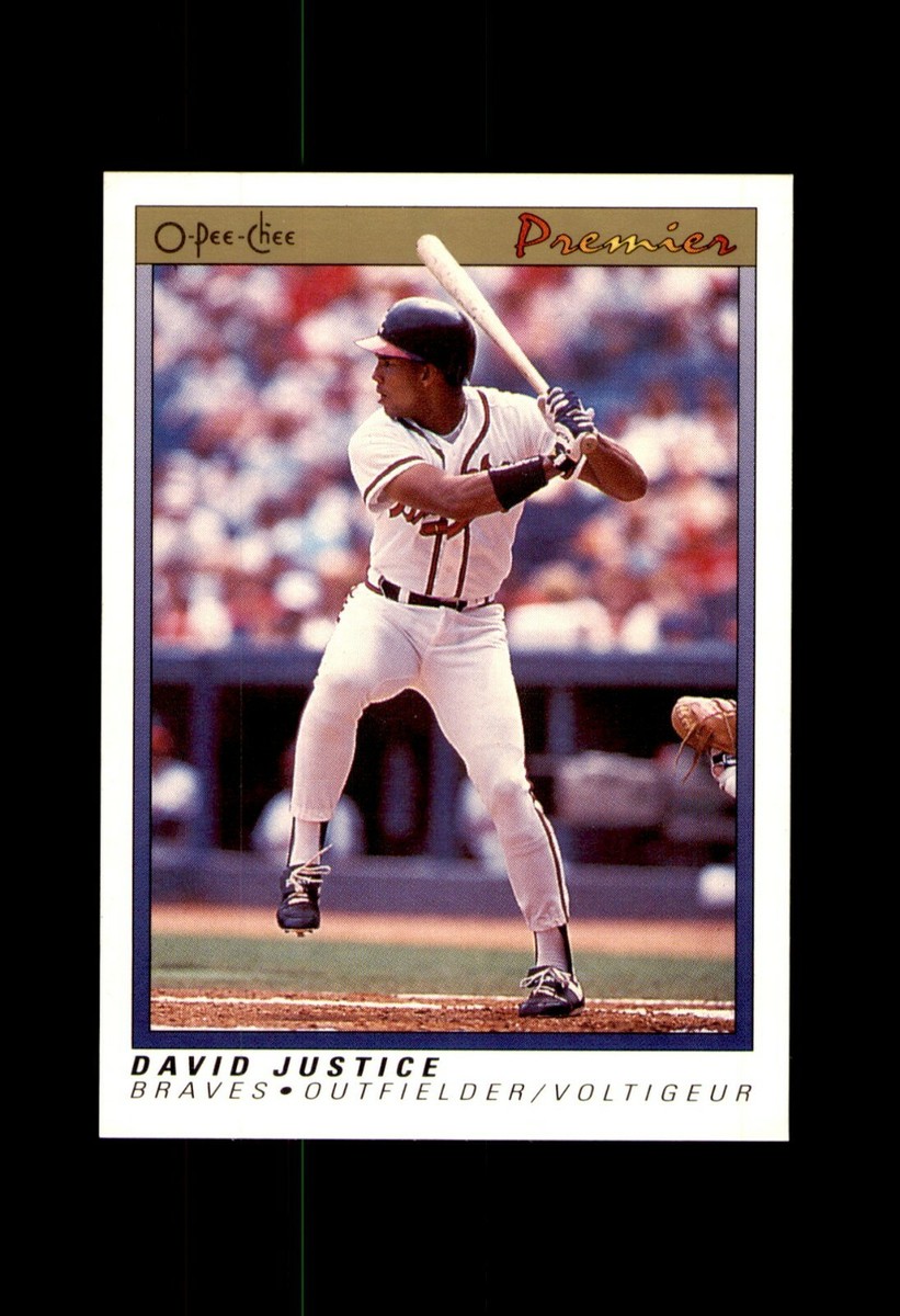 1991 OPC O-PEE-CHEE PREMIER BASEBALL CARD #70 DAVID JUSTICE | eBay