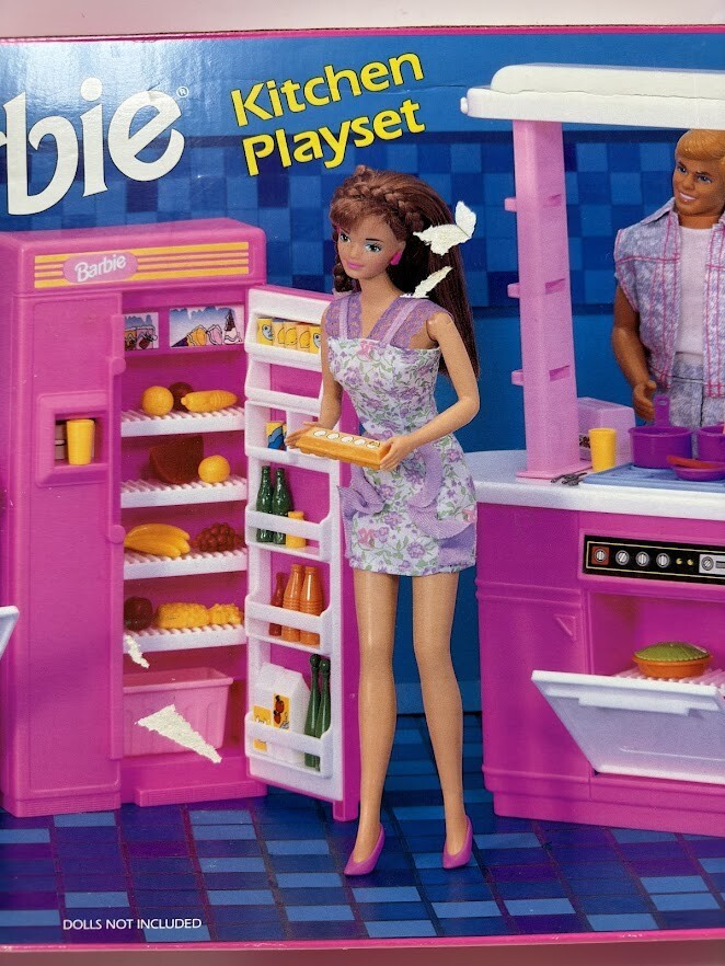 バービービンテージ☆ Barbie Mattel キッチンセット 1995年 Barbie Kitchen Mattel - 1990s - RARE - Vintage Barbies