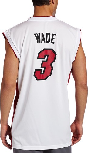 Adidas Mens Dwyane Wade #3 Miami Heat Swingman Basketball Jersey White Medium - Picture 2 of 9