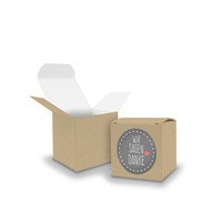 Itenga Set Wir Sagen Danke(M26) 24X WüRfel Schachtel Braun Gastgeschenk Hochzeit