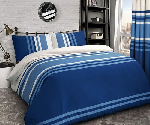 Velosso Tonal Stripe Reversible Quilt Cover Bedding Set { RICH COTTON } - Picture 2 of 4