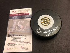 JSA ED WESTFALL AUTOGRAPHED PUCK AUTO SIGNED BOSTON BRUINS 736 Free Puck Square