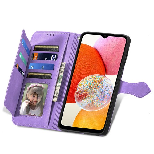 Zipper Flower Leather Card Wallet Cover Case For A05 A05s A15 A25 5G - 第 5/17 張圖片