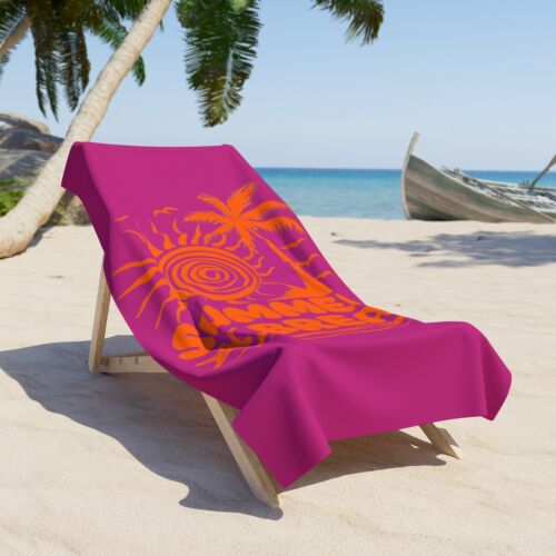 Vibrant Summer Break Beach Towel, Fun Tropical Design, Beach Days, Pool Parties - Picture 3 of 3