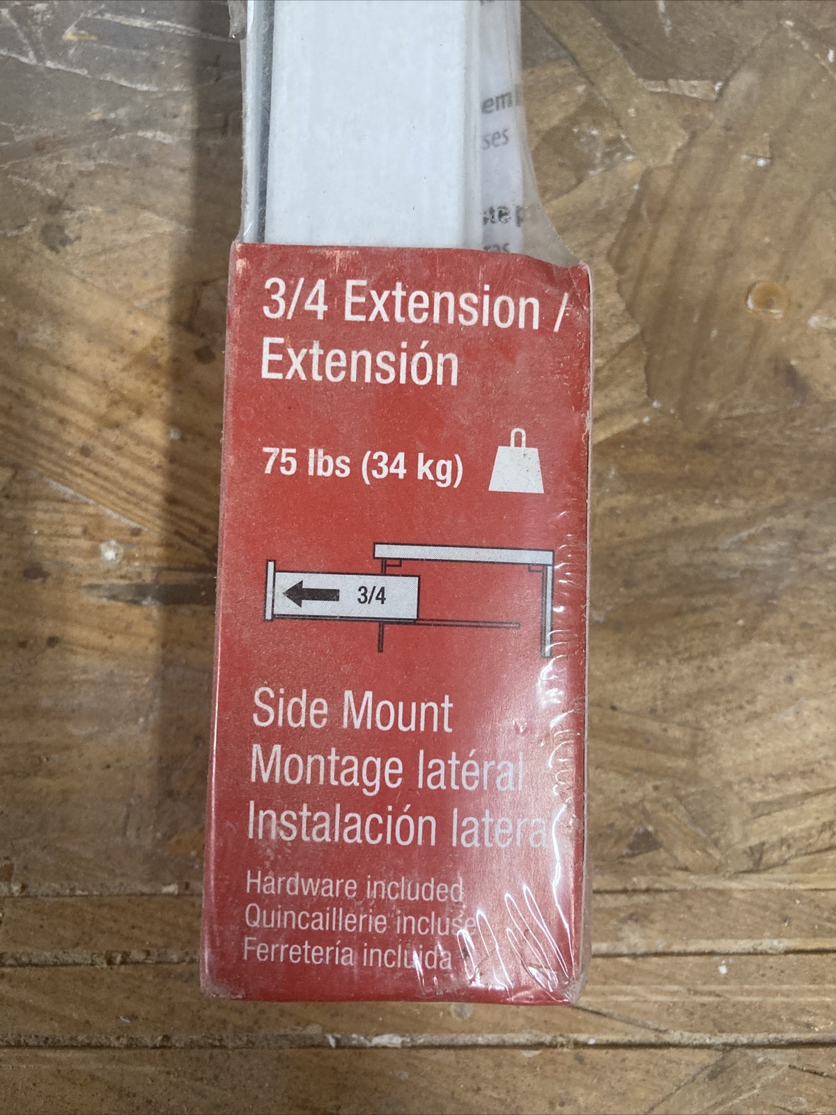 Richelieu Euro Slide 12 " 300mm 3/4 Extension Side Mount Drawer/White TU10230300