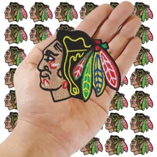 Wholesale Chicago Blackhawks Illinois Hockey Size 3.0"x2.5" Sew Iron On Patches
