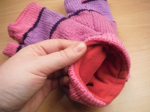 Fleece Lined Knitted Wool Wrist Warmers Unisex Boho Hippie Fingerless Gloves - Picture 3 of 141