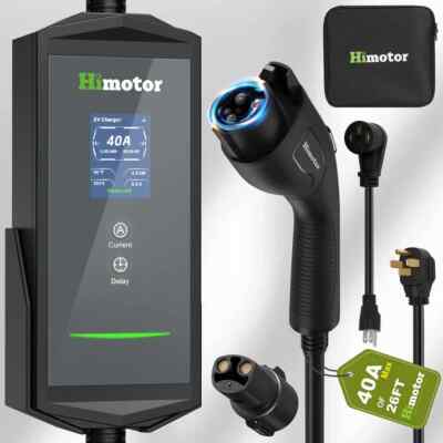 Himotor EV Charger Level 2   40A 9.6KW, Tesla Charger Adjustable Current
