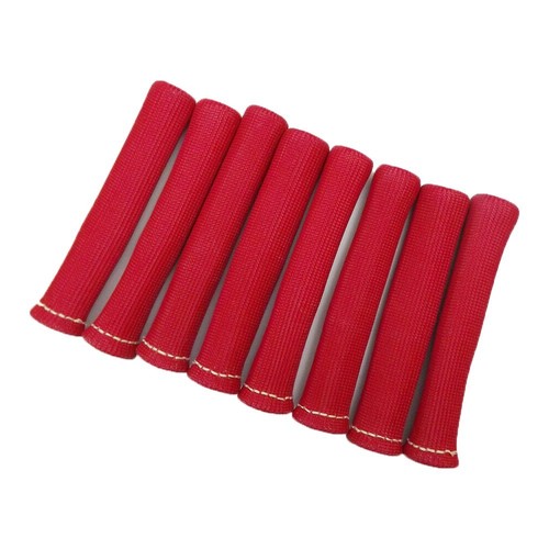 RED 8PCS 1200° SPARK PLUG WIRE BOOTS HEAT SHIELD PROTECTOR SLEEVE SBC BBC 350 - Picture 5 of 5