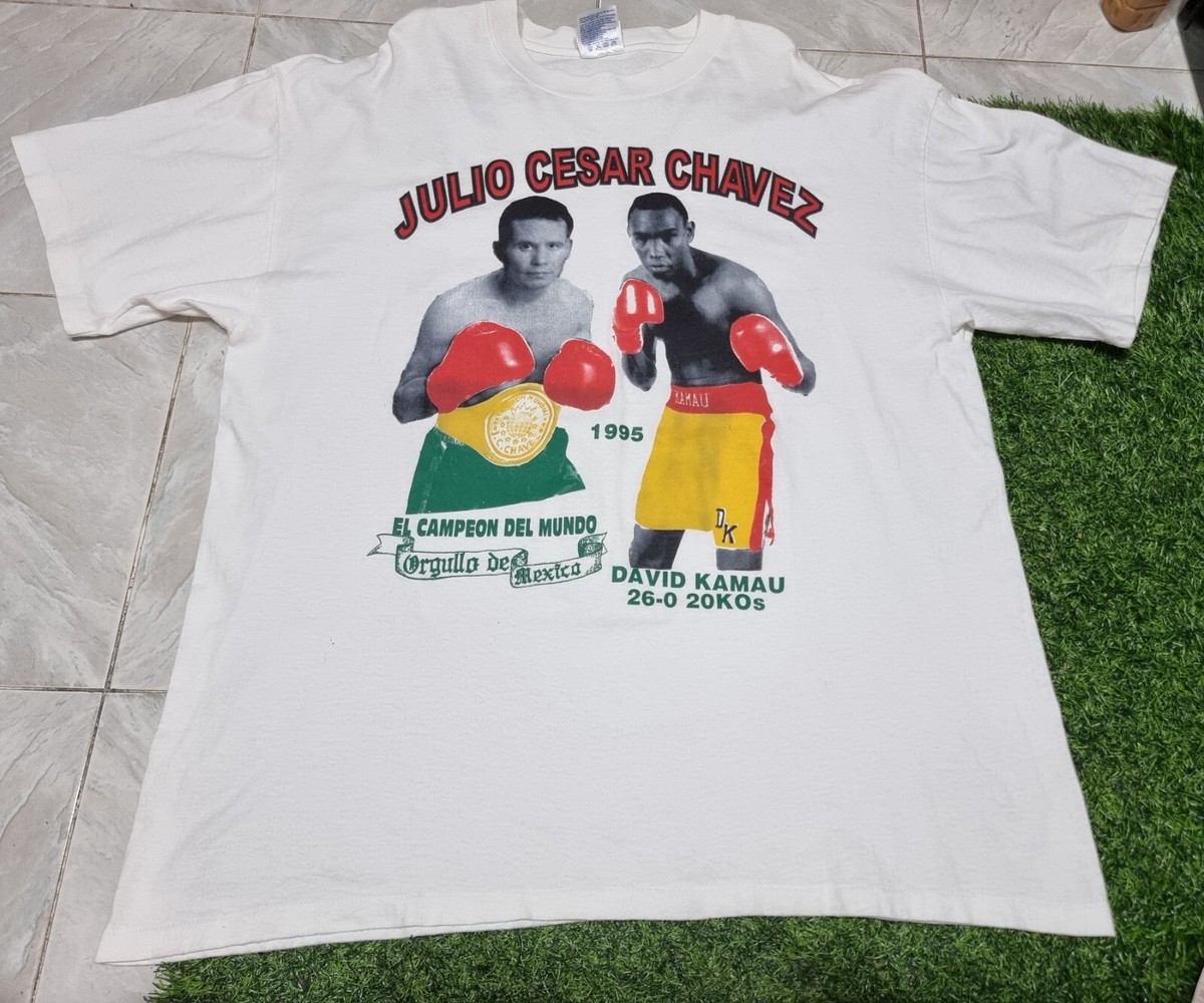 Rare Vintage 1995 Julio Cesar Chavez vs David Kamau Boxing T-Shirt