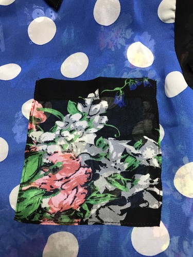 Signature8 Floral Polka Dot Button Down Sheer Crop Top Shirt Size Medium (NWT) - Picture 4 of 7