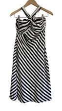Banana Republic 100% Silk Women’s Size 10 Striped Halter MIDI Dress NWT $150