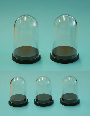 Miniatur Klar Display Kuppeln - Fingerhüte - 2 Größen - 40 mm x 65 mm x 2 & 30 mm x 40 mm x 3